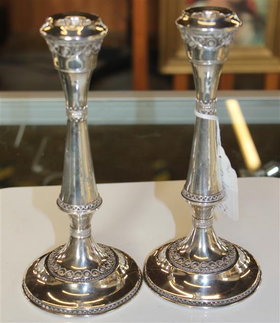 Pair of Iraeli sterling silver candle sticks